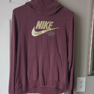 Nike Maroon Hoodie with Gold Accents